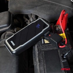 Amio - Φορητός Εκκινητής Μπαταρίας 3 σε 1 τύπου Jump Starter με Φως LED και Powerbank τάση λειτουργίας 12V απόδοσης 12Ah 800-160