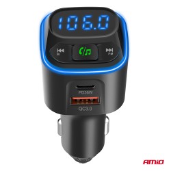 Amio - FM Transmitter Αυτοκινήτου 12/24V με 1xUSB Type-A και 2xUSB Type-C - 1 τεμ. (04651/AM)