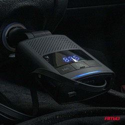 Amio - FM Transmitter Αυτοκινήτου 12/24V με 1xUSB Type-A, 1xUSB Type-C και Ενσωματωμένο Καλώδιο Φόρτισης Type-C - 1 τεμ. (04656/