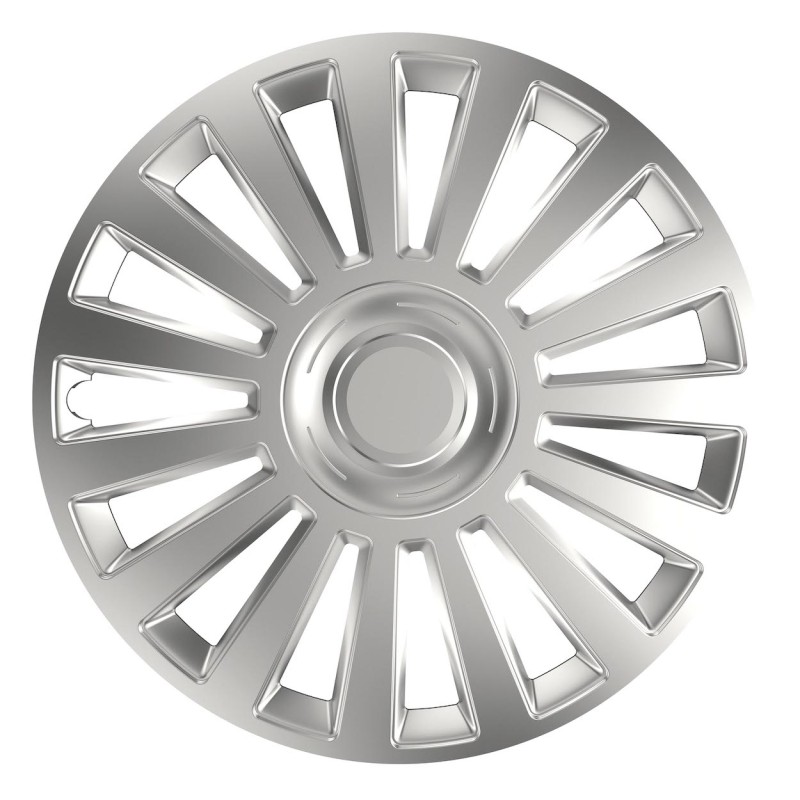 Amio - Τάσι Luxury 15'' ασημί (με διάμετρο για σήμα 7,2cm) για Επιβατικά Αυτοκίνητα - 1 τεμ. (11091/AM)