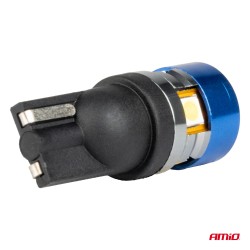 Amio - Λάμπες LED T10 W5W τάση λειτουργίας 12/24V με 5xSMD 3030 Can-bus λευκό φως 5.500K (σε χρώμα μπλε-μαύρο) για Επιβατικά Αυτ