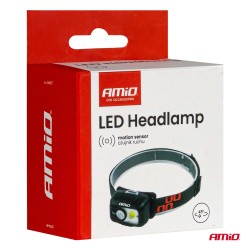 Amio - Φακός Κεφαλής Εργασίας τύπου XPG+COB LED χωρητικότητα μπαταρίας 1800mAh - 1 τεμ. (04667/AM)