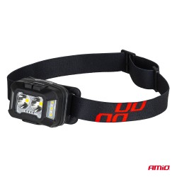 Amio - Φακός Κεφαλής Εργασίας τύπου 2xXPG+10SMD LED χωρητικότητα μπαταρίας 1800mAh - 1 τεμ. (04668/AM)