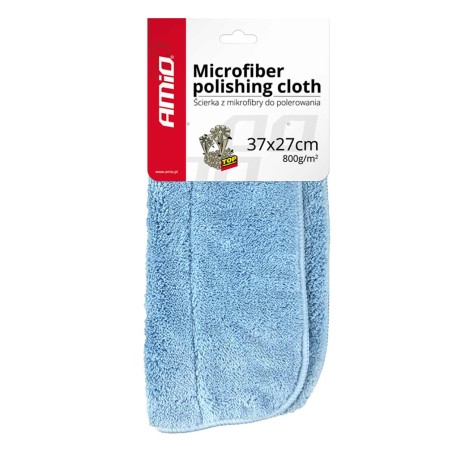 Amio - Πανί Μικροϊνών (Microfiber) για Γυάλισμα σε γαλάζιο χρώμα, διαστάσεων 37x27cm και εξαιρετικά υψηλής πυκνότητας 800g/m² γι