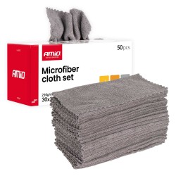 Amio - Σετ Πανιά Μικροϊνών (Microfiber) διαστάσεων 30x30cm με πυκνότητα 210g/m² σε συσκευασία 50 τεμαχίων για Επιβατικά Αυτοκίνη
