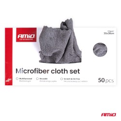 Amio - Σετ Πανιά Μικροϊνών (Microfiber) διαστάσεων 30x30cm με πυκνότητα 210g/m² σε συσκευασία 50 τεμαχίων για Επιβατικά Αυτοκίνη