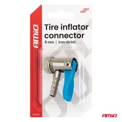 Amio - Προσαρμογέας Ακροφυσίου (Ρακόρ) Φουσκώματος Ελαστικών για σωλήνα διαμέτρου 8mm κατασκευασμένος από κράμα Σιδήρου με επικά