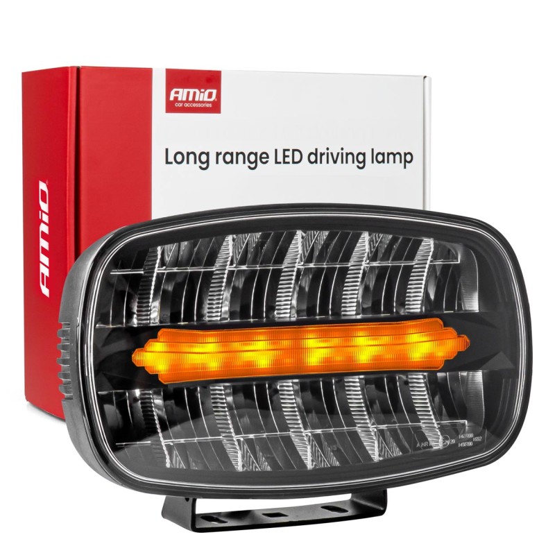 Amio - Προβολέας Εργασίας LED Oval με Ενσωματωμένο Φλας 109W 7000lm 9/36V για Φορτηγά Γεωργικά Μηχανήματα και Off-Road Οχήματα -