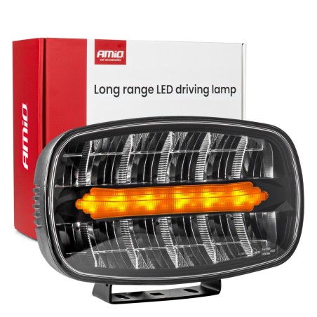Amio - Προβολέας Εργασίας LED Oval με Ενσωματωμένο Φλας 109W 7000lm 9/36V για Φορτηγά Γεωργικά Μηχανήματα και Off-Road Οχήματα -