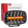 Amio - Προβολέας Εργασίας LED Oval με Ενσωματωμένο Φλας 109W 7000lm 9/36V για Φορτηγά Γεωργικά Μηχανήματα και Off-Road Οχήματα -