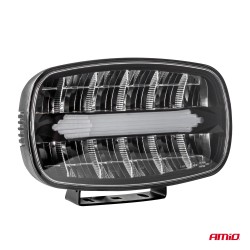 Amio - Προβολέας Εργασίας LED Oval με Ενσωματωμένο Φλας 109W 7000lm 9/36V για Φορτηγά Γεωργικά Μηχανήματα και Off-Road Οχήματα -