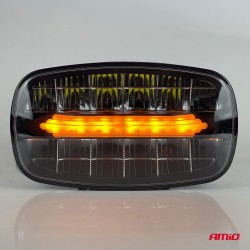Amio - Προβολέας Εργασίας LED Oval με Ενσωματωμένο Φλας 109W 7000lm 9/36V για Φορτηγά Γεωργικά Μηχανήματα και Off-Road Οχήματα -