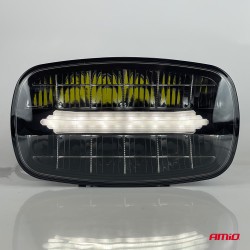 Amio - Προβολέας Εργασίας LED Oval με Ενσωματωμένο Φλας 109W 7000lm 9/36V για Φορτηγά Γεωργικά Μηχανήματα και Off-Road Οχήματα -