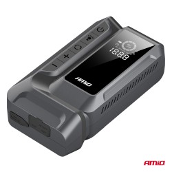 Amio - Φορητός Εκκινητής Μπαταρίας (Jump Starter) 4 σε 1 με ενσωματωμένο Κομπρεσέρ Αέρα, Powerbank και Φακό LED τάση λειτουργίας