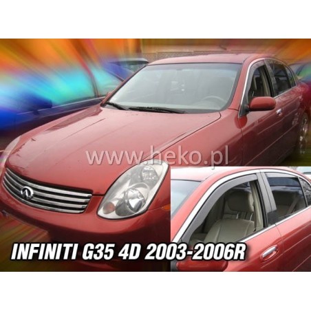 Heko - Ανεμοθραύστες Παραθύρων Για Infiniti G35 (V35) 2003  2006 4πορτο Sedan υλικό Acrylic Χρώμα Φιμέ - 2 τεμ. (ΑΝΕΜ.21507)