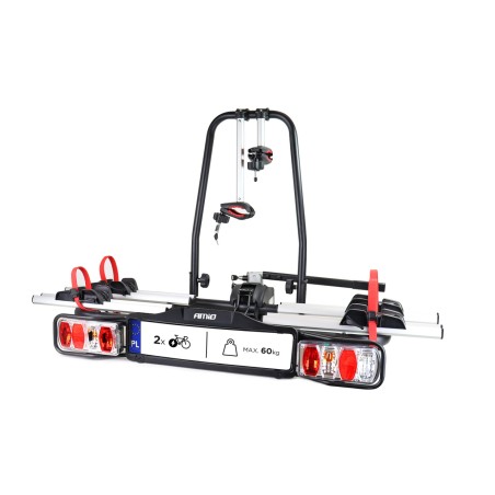 Amio – Βάση Ποδηλάτου Κοτσαδόρου TBC-02/2 για 2 E-Bike έως 60kg με Αναδίπλωση & Κλείδωμα για Ασφαλή Μεταφορά – 1 Τεμ. (02585/AM)