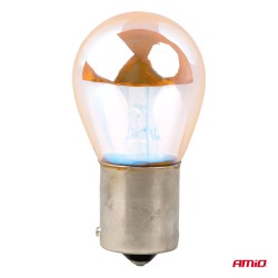 Amio – Λάμπες Αλογόνου PY21W BAU15s 12V 21W Πορτοκαλί/Χρώμιο Lumitec για Φλας & Καθαρή Σήμανση – Σετ 2 Τεμ. (04627/AM)