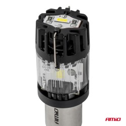 Amio – LED CSP P21/5W BAY15d Διπολικό 12V 66W 4800lm 6500K Full CANBUS για Στοπ & Θέσης Ισχυρό Φως – 1 Τεμ. (04689/AM)