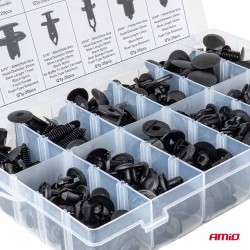 Amio – Κλιπς Ταπετσαρίας Αυτοκινήτου Σετ 240 Τεμ. για Σταθερή Τοποθέτηση & Πλήρη Επισκευή Πλαστικών – 1 Σετ (04737/AM)