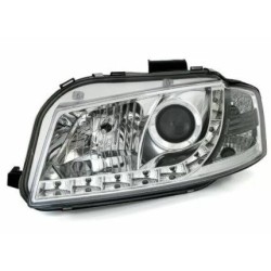 Φανάρια εμπρός led Dayline για Audi A3 (2003-2008) - χρωμίου , με λάμπες (Η1) - σετ 2τμχ.