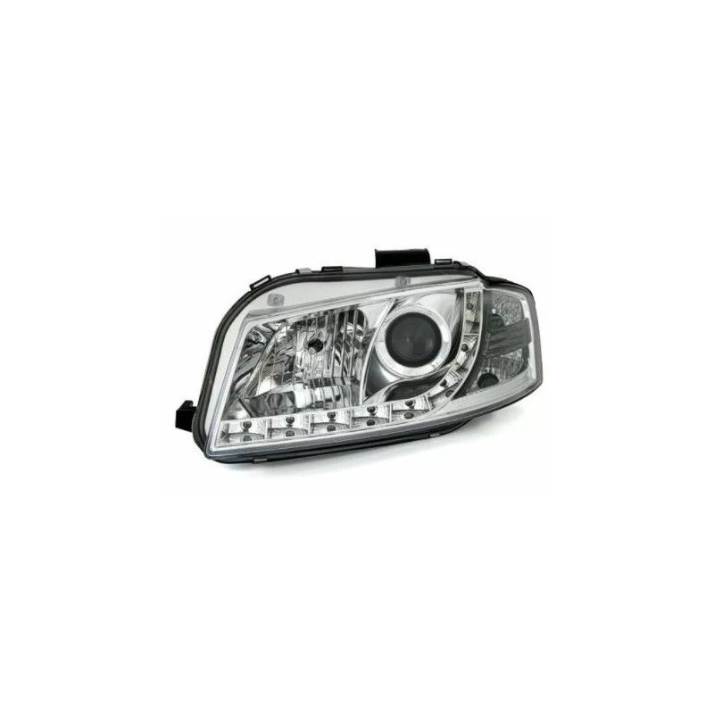 Φανάρια εμπρός led Dayline για Audi A3 (2003-2008) - χρωμίου , με λάμπες (Η1) - σετ 2τμχ.