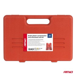 Amio – Πρέσα Εμβόλων Φρένων Συμπίεσης & Επαναφοράς Heavy Duty για Ασφαλή Εγκατάσταση & Καθημερινή Χρήση – Σετ 22 Τεμ. (04768/AM)