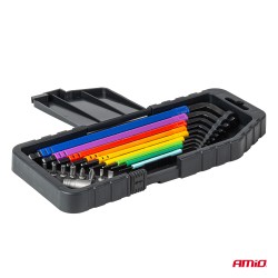 Amio – Κλειδιά Allen Imbus CR-V 1.5-10mm με Μύτες & Αντάπτορα Heavy Duty για Σταθερή Τοποθέτηση Εργαλείου & Καθημερινή Χρήση – Σ