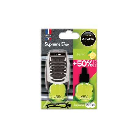 AMiO - Αρωματικό Αεραγωγού Αυτοκινήτου Aroma Supreme Duo Lemon Αεραγωγού με Ρύθμιση Έντασης (+50% Περιεχόμενο) - 1 Τεμ. (A92252/