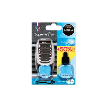 AMiO - Αρωματικό Αεραγωγού Αυτοκινήτου Aroma Supreme Duo Aqua Αεραγωγού με Ρύθμιση Έντασης (+50% Περιεχόμενο) - 1 Τεμ. (A92253/A
