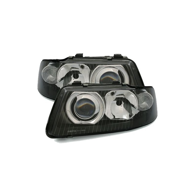 Φανάρια εμπρός για Audi A3 (2000-2003) - μαύρα , χωρίς λάμπες (Η1/H7) - σετ 2τμχ.