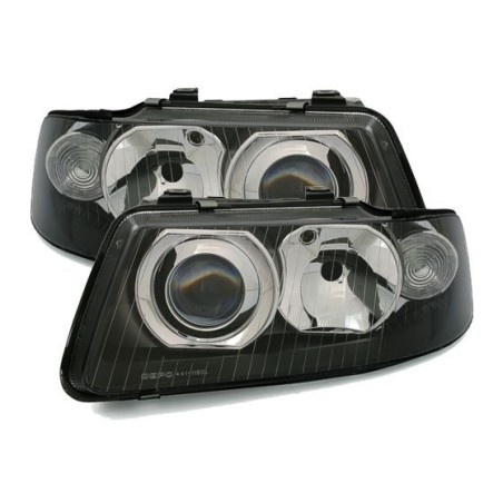 Φανάρια εμπρός για Audi A3 (2000-2003) - μαύρα , χωρίς λάμπες (Η1/H7) - σετ 2τμχ.