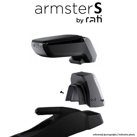 Rati - Ολοκληρωμένος Τεμπέλης Armster S για Dacia Spring 2024  από Πλαστικό και Δερματίνη σε Μαύρο Χρώμα με Αντάπτορα Τοποθέτηση
