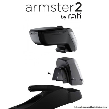 Rati - Ολοκληρωμένος Τεμπέλης Armster 2 για Fiat 600 2024  με Αποσπώμενη Τσέπη από Πλαστικό και Δερματίνη σε Μαύρο Χρώμα με Αντά