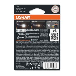 Λάμπα Led Σωληνωτή 29mm C5W SV8.5-8 12volt 1 watt 6000k Osram 6438DWΡ-01Β 1 Τεμάχιο