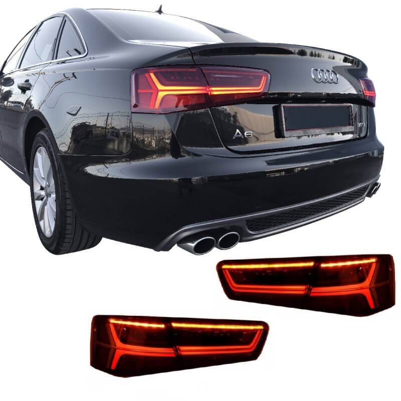 Πισινά Φανάρια Set Για Audi A6 C7 11-15 Led Bar Dynamic Κόκκινο/Crystal Eagle Eyes