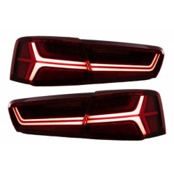 Πισινά Φανάρια Set Για Audi A6 C7 11-15 Led Bar Dynamic Κόκκινο/Crystal Eagle Eyes