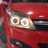 Μπροστινά Φανάρια Set Για Opel Astra H 04-09 Angel Eyes Μαύρα H7/H7 Με Μοτέρ Depo