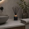 Fresso - Αρωματικό Χώρου με Στικ Cadence 100 ml Premium Home Reed Diffuser με FlowScent, Μαύρο Γυάλινο Μπουκάλι και Μαύρα Στικ α