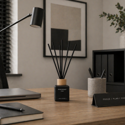 Fresso - Αρωματικό Χώρου με Στικ Molise 100 ml Premium Home Reed Diffuser με FlowScent, Μαύρο Γυάλινο Μπουκάλι και Μαύρα Στικ απ