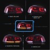 Πισινά Φανάρια Set Για Vw Golf VI (6) 08-12 Full Led Dynamic GTI R20 Look Σκούρο Κόκκινο/Λευκό VLand