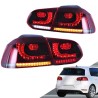 Πισινά Φανάρια Set Για Vw Golf VI (6) 08-12 Full Led GTI R20 Look Κόκκινο/Φιμέ VLand