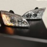 Μπροστινά Φανάρια Set Για Ford Focus 04-08 DRL & Led Φλας Χρωμίου H1/H1 JunYan