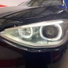 Μπροστινά Φανάρια Set Για Bmw 1 F20 / F21 11-14 LED Angel Eyes Μαύρα H7 Με Μοτέρ Depo