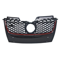 Μάσκα Για Vw Golf V (5) 03-08 / Jetta 05-11 GTI Look Κυψελωτή Με Κόκκινο Σιρίτι 1 Τεμάχιο