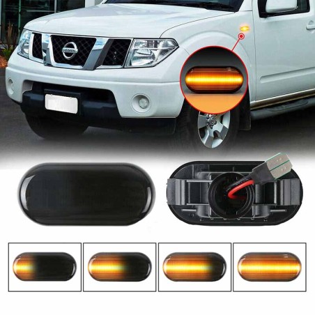 Πλαϊνά Φλας Φτερού Για Nissan Navara / Pathfinder / Micra / Note / Qashqai / X-Trail / Tiida / 350Z Led Dynamic Φιμέ 2 Τεμάχια