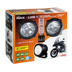 Lampa - Προβολείς Aux LED MAX LUM 1 Driving Beam 12V 4 LED 20W 990lm 6000K με Βάση Στήριξης, Στεγανότητα IP67 και Έγκριση E1 - 2
