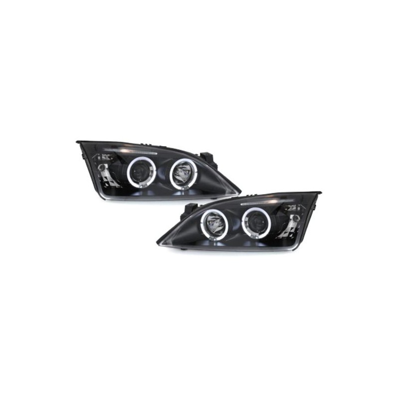 Φανάρια εμπρός για Ford Mondeo (2000-2007) - μαύρα , με λάμπες (Η1) - σετ 2τμχ.
