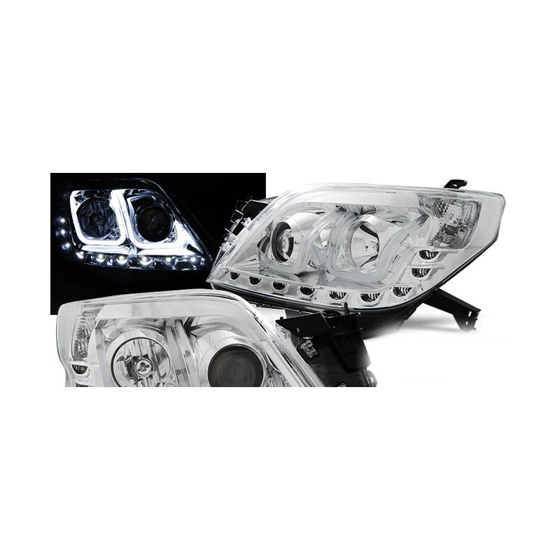 Φανάρια εμπρός led για Toyota Land Cruiser 150 (2009+) - chrome , με λάμπες (Η1) - σετ 2τμχ.