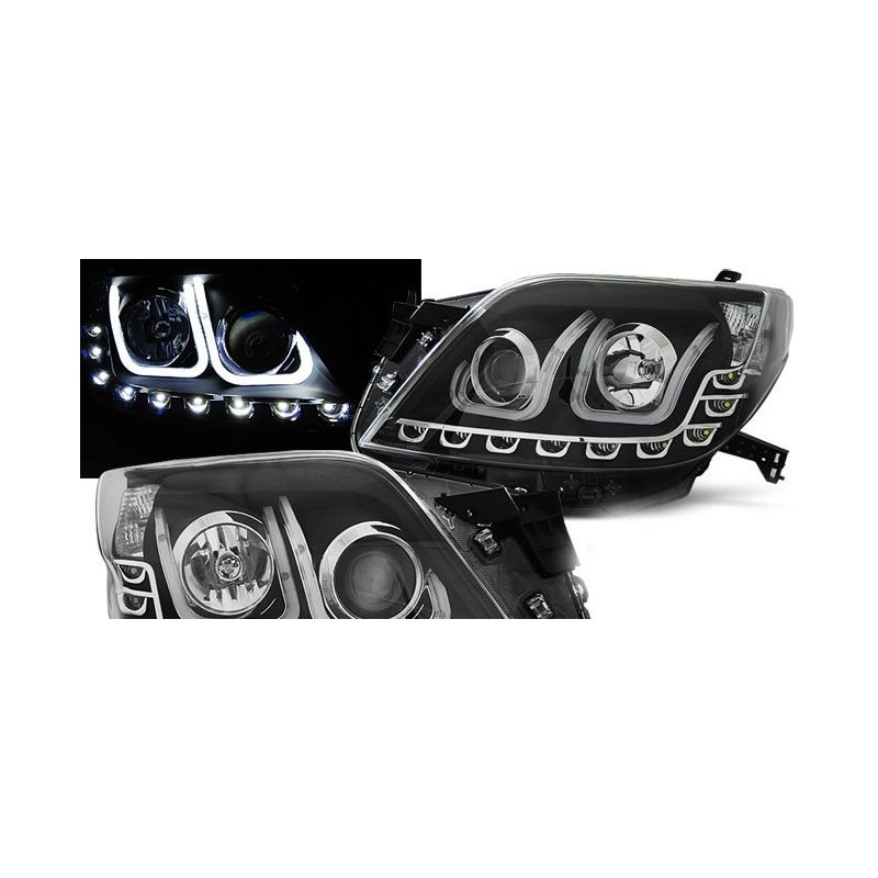 Φανάρια εμπρός led για Toyota Land Cruiser 150 (2009+) - μαύρα , με λάμπες (Η1) - σετ 2τμχ.