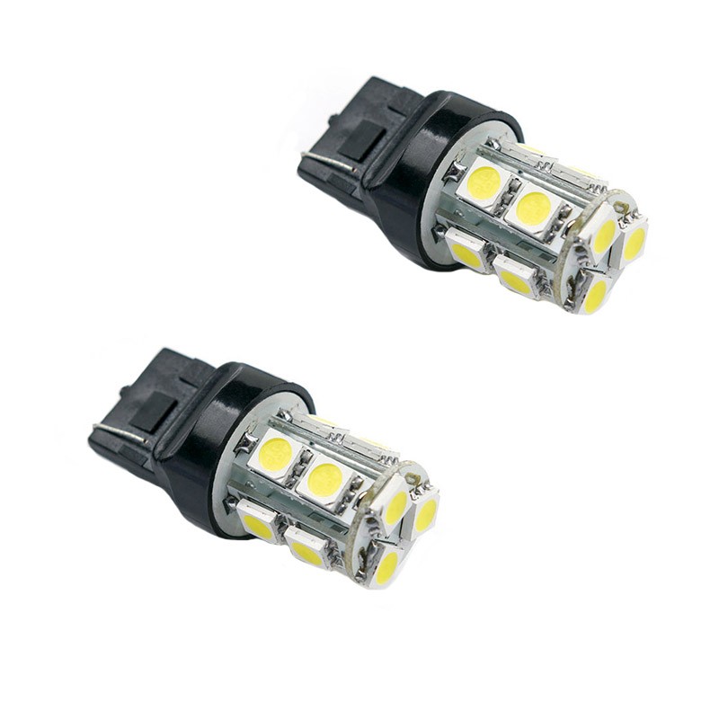 Λάμπες Led T20 W21W / 3156 W3X16D Μονοπολικές 12volt 13 Led Λευκό Φως 2 Τεμάχια